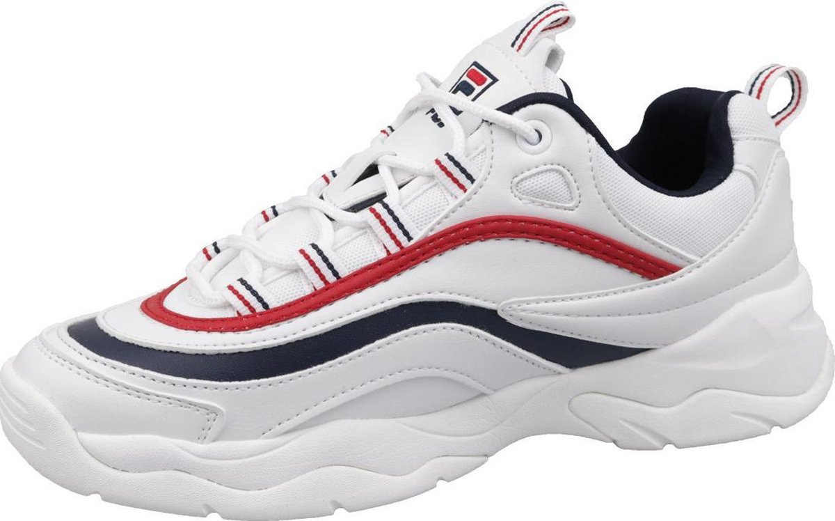 Fila Ray Low Sneakers Dames - White/Fila Navy/Fila Red - Maat 39 | bol.com