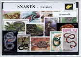 Slangen – Luxe postzegel pakket (A6 formaat) : collectie van 25 verschillende postzegels van slangen – kan als ansichtkaart in een A6 envelop - authentiek cadeau - kado - geschenk