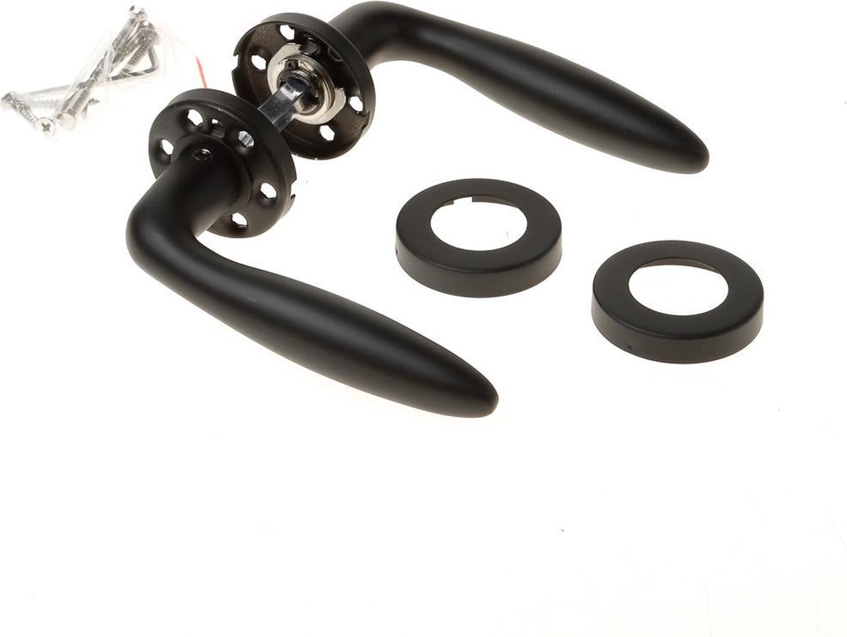 Deurklink mat zwart Formani Basics BSQ2-G - Holle deurkruk dubbel geveerd