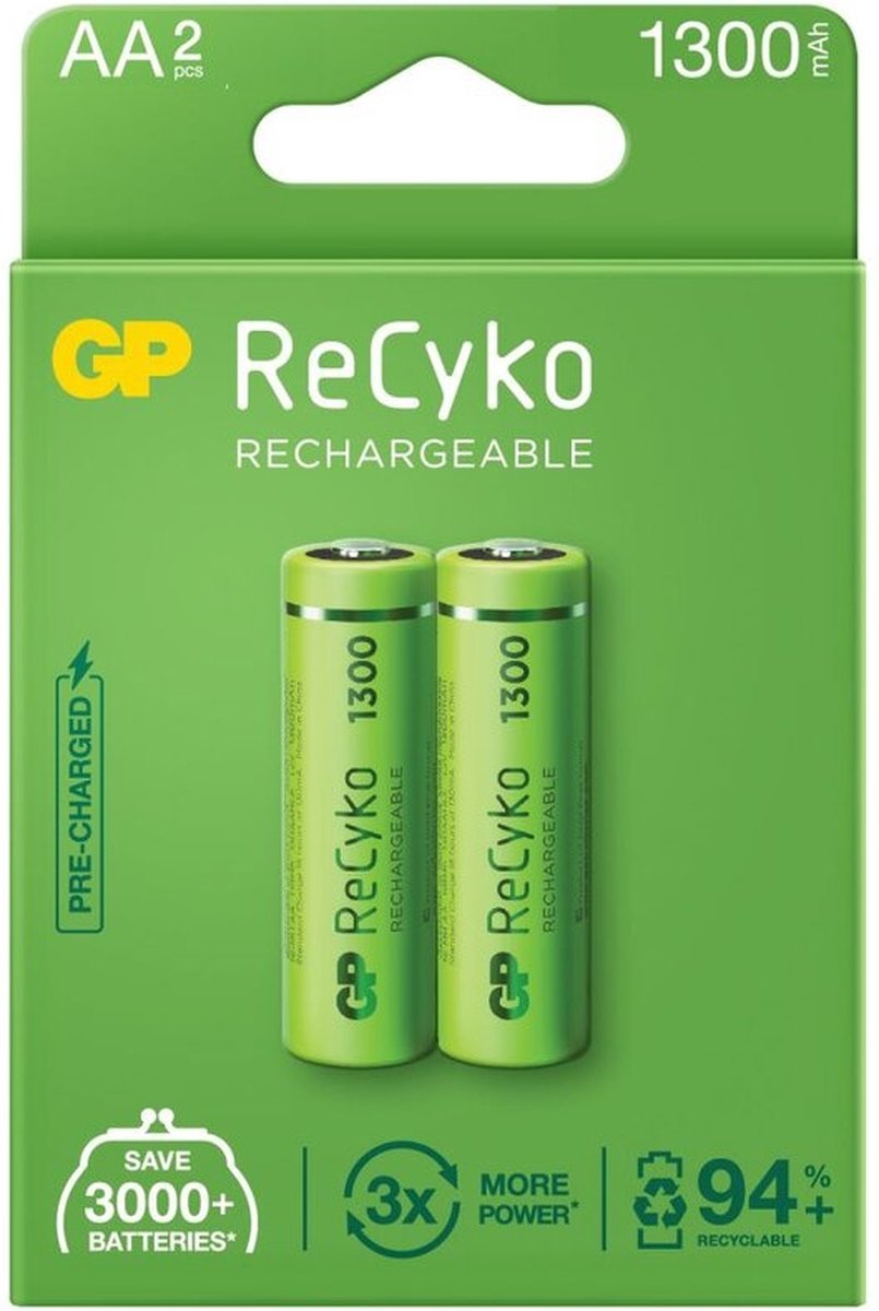 GP Oplaadbare AA Penlite NiMH 1300mAh blister 2