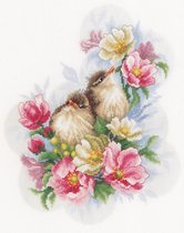 Kit broderie Lanarte petits oiseaux sur branche de fleur PN-0185003