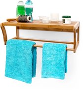 Porte-serviettes Mural Pliable 50 Cm Avec 2 Crochets Pour Salle De Bain Et Cuisine 99102238