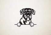 Riesenschnauzer - Giant Schnauzer - hond met pootjes - M - 60x70cm - Zwart - wanddecoratie