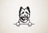 Cairn Terrier - hond met pootjes - XS - 25x25cm - Zwart - wanddecoratie