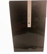 Geschenkzakje met blokbodem en kleefstrip - zwart blinkend - Set van 12 stuks - Afmetingen 10 x 15 cm