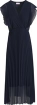 Cassis - Female - Lange jurk in plissévoile  - Marineblauw