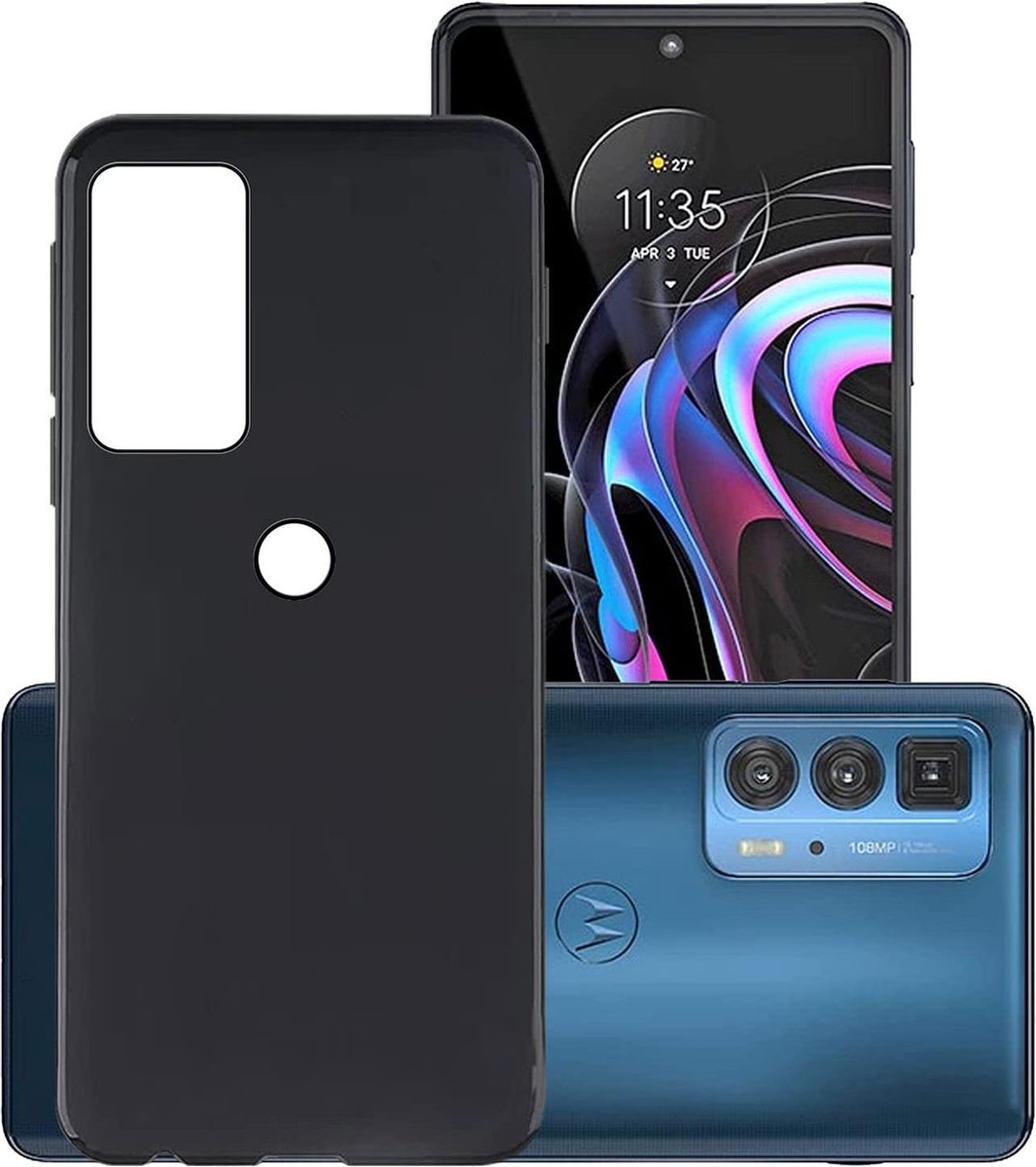 Silicone hoesje zwart Geschikt voor: Motorola Edge 20