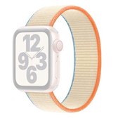 Single Lap nylon vervangende horlogeband, maat: M 155 mm voor Apple Watch Series 6 & SE & 5 & 4 44 mm / 3 & 2 & 1 42 mm (melkwit)
