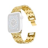 Geweven textuur roestvrijstalen vervangende horlogeband voor Apple Watch-serie 6 & SE & 5 & 4 44 mm / 3 & 2 & 1 42 mm (goud)
