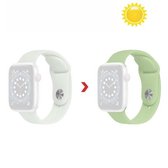 Verkleuring in de zon Siliconen vervangende horlogeband voor Apple Watch Series 6 & SE & 5 & 4 40 mm / 3 & 2 & 1 38 mm (transparante verandering mintgroen)