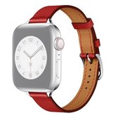 Lederen vervangende horlogebanden met kleine taille voor Apple Watch Series 6 & SE & 5 & 4 40 mm / 3 & 2 & 1 38 mm (rood)