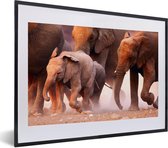 Cadre photo avec poster - Éléphant - Animaux - Tissu - 40x30 cm - Cadre poster