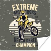 Poster Moto - Homme - Rétro - Jaune - 30x30 cm - Cadeau Vaderdag - Cadeau - Cadeau pour Lui - Astuce - Homme