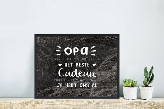 Cadre photo avec affiche - Le meilleur cadeau - Grand-père - Proverbes - Citations - 40x40 cm - Cadre pour affiche