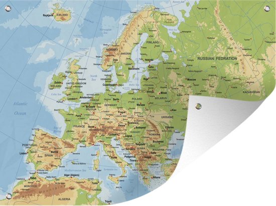 Décoration murale extérieure Carte - Europe - Pays - 160x120 cm