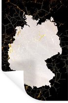 Muurstickers - Sticker Folie - Kaart - Duitsland - Goud - 20x30 cm - Plakfolie - Muurstickers Kinderkamer - Zelfklevend Behang - Zelfklevend behangpapier - Stickerfolie
