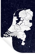 Muurstickers - Sticker Folie - Kaart - Nederland - Wit - 40x60 cm - Plakfolie - Muurstickers Kinderkamer - Zelfklevend Behang - Zelfklevend behangpapier - Stickerfolie