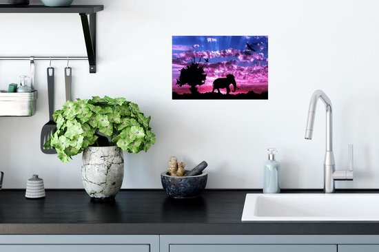 Stickers Stickers muraux - Éléphant - Vogel - Arbre - 30x20 cm - Feuille adhésive