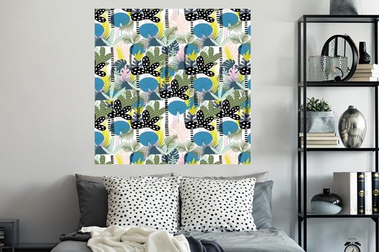 Stickers muraux - Jungle - Plantes - Abstrait - 120x120 cm - Film Adhésif XXL