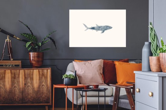 Stickers muraux - Poisson - Mer - Aquarelle - 90x60 cm - Feuille adhésive