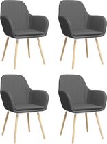 Medina Eetkamerstoelen met armleuningen 4 st stof donkergrijs