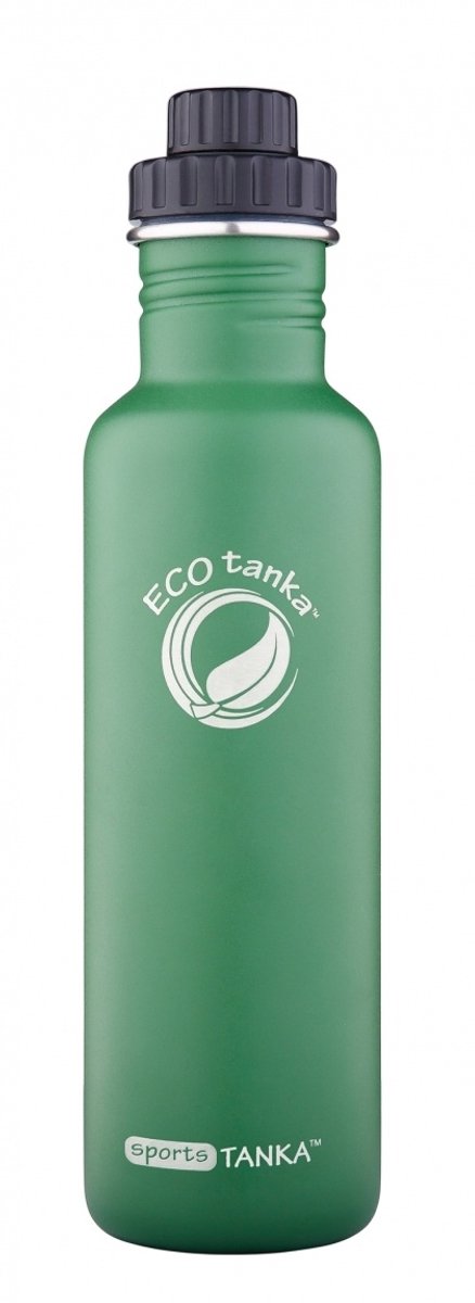 Ecotanka Drinkfles Sport Tanka 800 Ml Rvs Groen/zwart