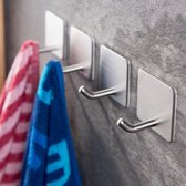 handdoekakjes zelfklevend -ruicher zelfklevende handdoekhaken, geen muurhaken, set van 4, roestvrij staal, voor keuken en badkamer - (WK 02123)