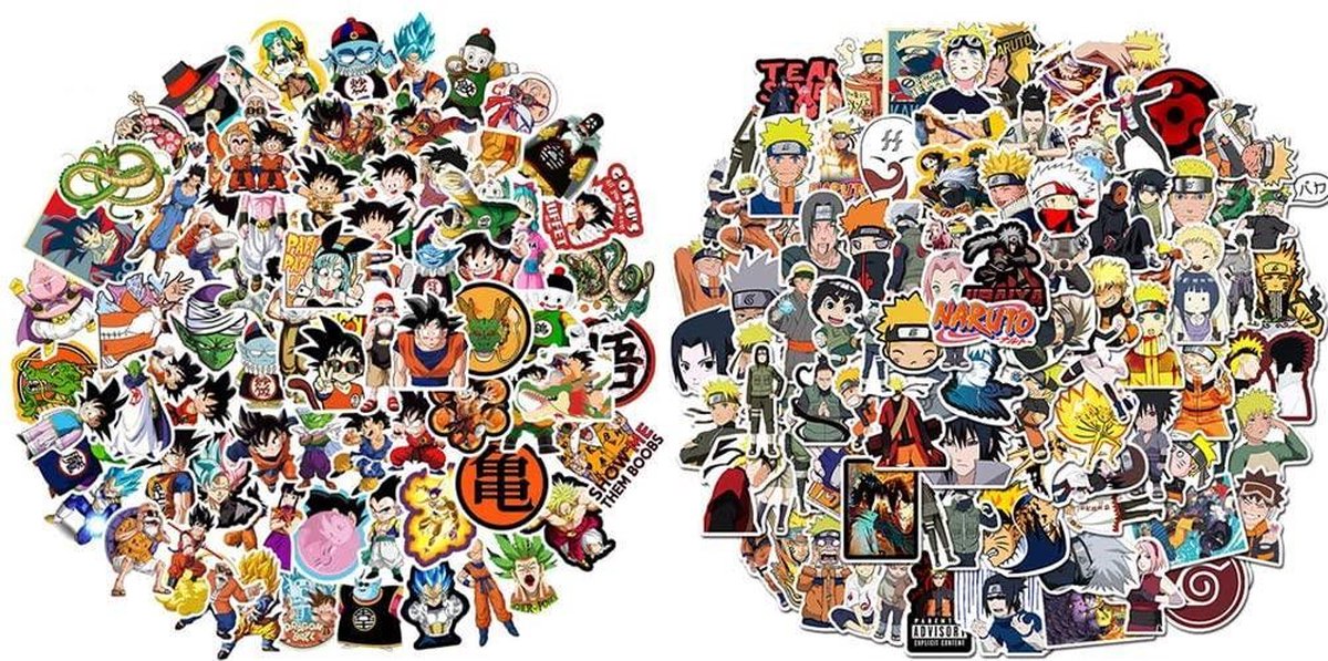 Pokémon Stickers 200 stukken Naruto Stickers, Dragon Ball Stickers