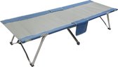 campingbedje -homecall opvouwbare kampeerbed met zijvak - (grijs / blauw) - (WK 02123)