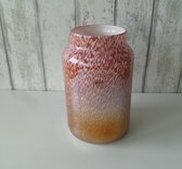 Vaas - Fidrio vaas - Glas - decoratie woonkamer - vensterbank decoratie - Glazen vaas - Ancient pink - 30 X 17 CM