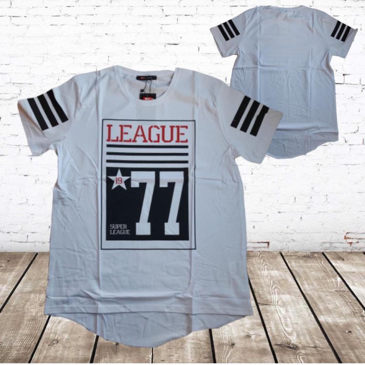 Heren t-shirt League wit -Violento-XL-t-shirts heren