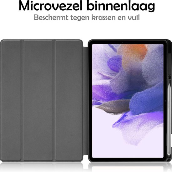 Samsung Tab S7 FE Case Luxe Case Book Case With Cutout S Pen - Samsung Galaxy Tab S7 FE 12,4 pouces - Or Rose