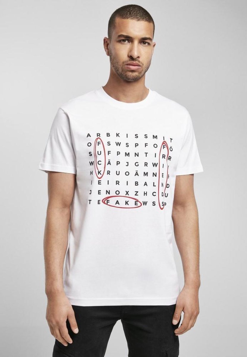 Mister Tee Crossword Heren T-shirt S Wit