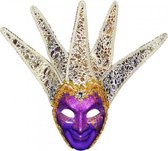 Venetiaans masker paars/goud 35 cm