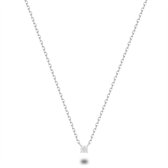 Twice As Nice Halsketting in zilver, opaal wit zirkonia, 3 mm  38 cm+5 cm
