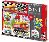legpuzzel Kiddy Puzzles 5-in-1 Auto's 12 stukjes
