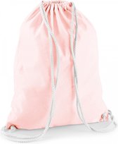 2x stuks sporten/zwemmen/festival gymtas patel roze met rijgkoord 46 x 37 cm van 100% katoen - Kinder sporttasjes