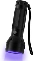 Lampe de poche UV Détecteur d'urine à lumière ultraviolette Lampe UV Led Lumière noire Aluminium avec piles - Zwart