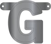slingerletter G 12,5 x 11 cm karton zilver