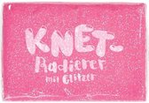 kneedgum glitter junior 6 x 4 cm polymeer roze