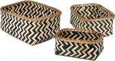 opbergmand bamboe zwart/naturel 3 stuks (S/M/L)