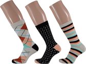 sokken Fashion Bamboo dames argyle 3-pack mt 35/38