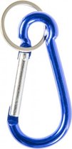 karabijnhaak sleutelhanger 8 cm blauw