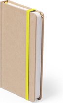 Luxe schriften/notitieboekje geel met elastiek A5 formaat - blanco paginas - opschrijfboekjes - 100 paginas
