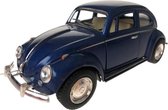 auto Volkswagen Beetle pull-back 1:32 staal blauw
