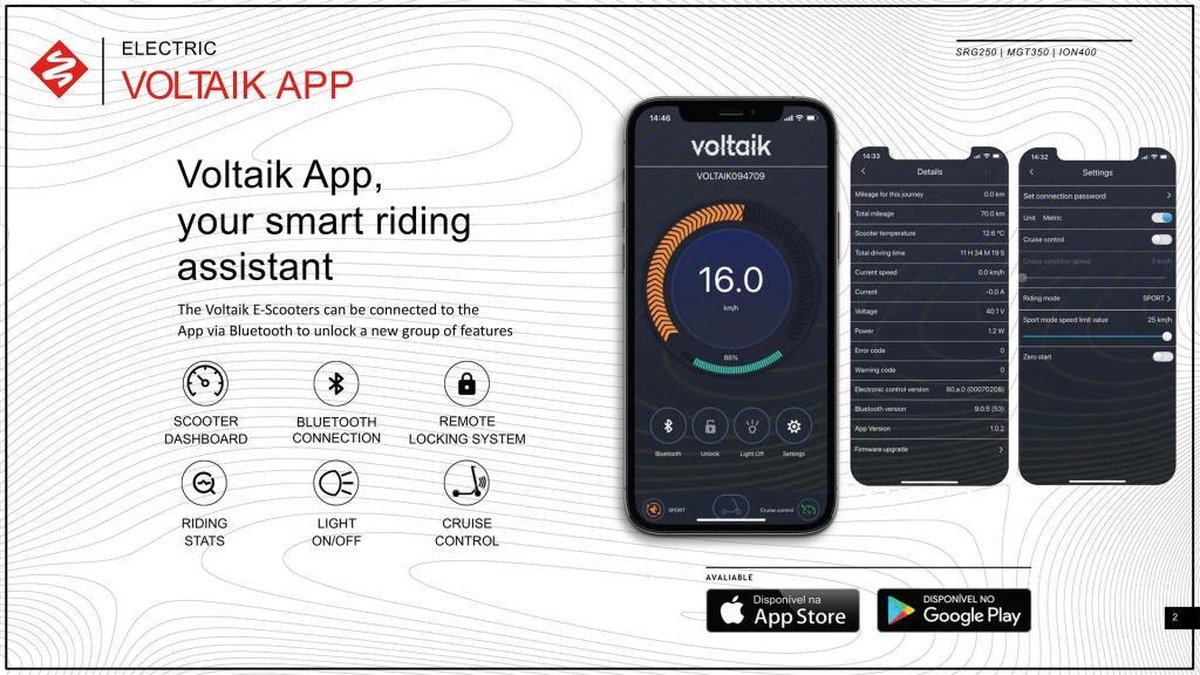 Street Voltaik Scooter 350W Elektrische Step - Zwart - afbeelding 2