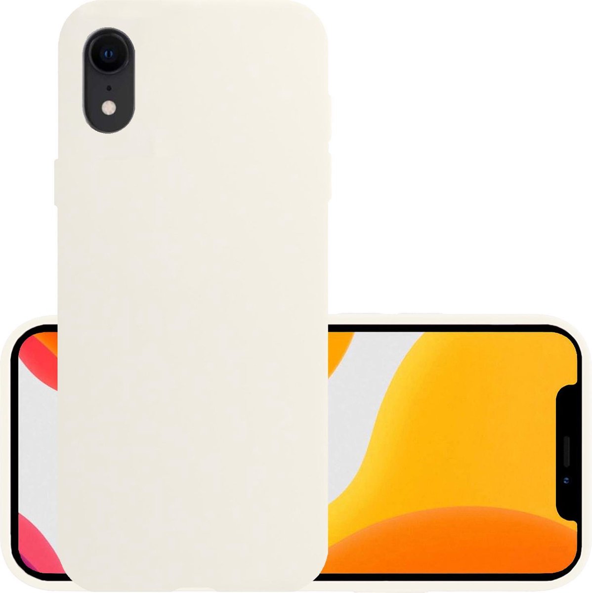 Hoesje - Geschikt voor Apple iPhone XR - Sterk & Shockproof - Hoes Cover - Siliconen Case - Wit