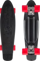 STAR SKATEBOARDS Vintage Skateboard, Retro Cruiser 60mm, zwart / rood