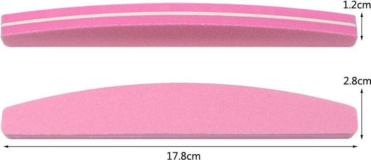 NAIL BUFFER TRAPEZE (10STUK) PINK - NAILBUFFER - NAGEL - ROZE - 10STUKS - TRAPEZE