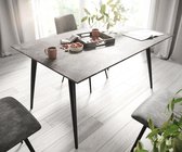 Eettafel  Adesso betonlook 140x90 zwitserse rand 4-poot zwart